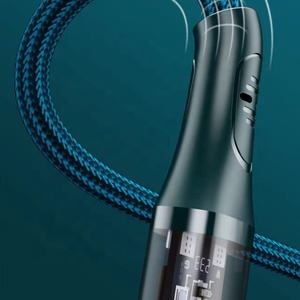 65W Bold Nylon Bện Cáp Dữ Liệu LED Hiển Thị Cổng A-C Nhanh Chóng Sạc 1.2M USB Type-C Cho Điện Thoại Thông Minh Máy In Xu Hướng 1.2M - Product Image 6