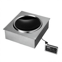 Cuisinière à induction intégrée pour Hot Pot et Barbecue, avec plaque concave