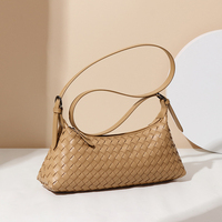 Pochettes tissées personnalisables pour femmes en cuir PU, sacs à main de soirée, sacs à bandoulière tissés faits main, sacs travers.
