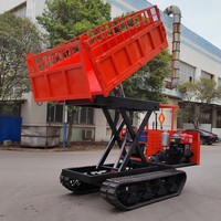 Camion benne sur chenilles de 2 m avec nacelle élévatrice à ciseaux, capacité 3T, 31 CV, Euro 2, 4x4 tout-terrain pour travaux agricoles et de construction