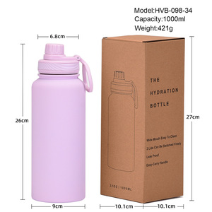 Nouvelle gourde isotherme sport en acier inoxydable 2026, grande capacité 1L, style américain, avec poignée portable, pour activités de plein air - Product Image 5