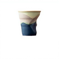 Mug à café en céramique plissé fait main, tasse en porcelaine personnalisable avec logo, vaisselle pour la maison, le bureau et le café