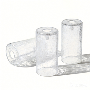 Paralume <span class=keywords><strong>in</strong></span> <span class=keywords><strong>Vetro</strong></span> Cilindrico Trasparente Effetto Craquelé, Ricambio per Lampada da Parete, Applique e Lampadario - Product Image 1