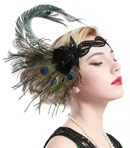 Bandeau à plumes The Great Gatsby des années 1920