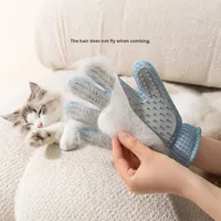 Gants de toilettage pour chats et chiens, ensemble brosse et peigne pour enlever les poils d'animaux, outil de massage, accessoire de bain, fournitures pour animaux de compagnie