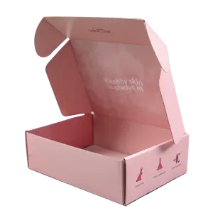 Custom Logo Pink Corrugated Board Accessories Cosmetic Packaging Makeup Product Package Box with Logo