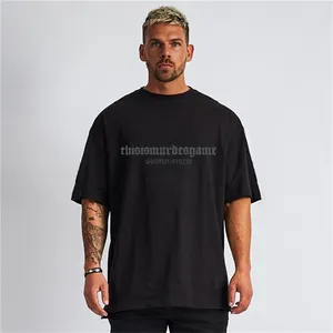 T-shirts unis en vrac surdimensionnés hommes unisexe t-shirts avec Logo personnalisé imprimé en gros lourd 100 polyester rouge t-shirts