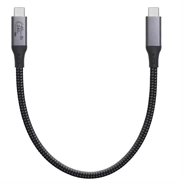 USB4 Full Function Cable 40Gbps 240W Type C Fast Charging and Data Transfer 5A with Braid Shielding USB C to C for Phone