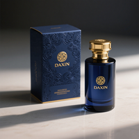 Flacon de parfum cylindrique en verre exquis avec couvercle en alliage de zinc, 50 ml, 100 ml, flacons de parfum de luxe en verre avec boîte à capuchon doré