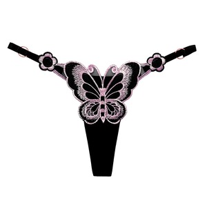 Tanga con elemento de mariposa para mujer, sexy, bordado transparente, ajustable, cintura baja, seducción, bragas japonesas para mujer - Product Image 1