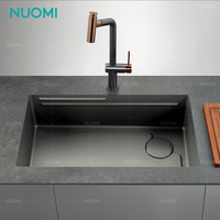 Évier de cuisine NUOMI BERTHA en acier inoxydable encastré à la main éviers multifonctionnels cachés sans couture pour la cuisine