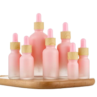 Flacons compte-gouttes en verre rose dégradé de qualité supérieure pour l'emballage d'huile capillaire, de sérum et d'huile à barbe, disponibles en tailles de 5 ml à 100 ml