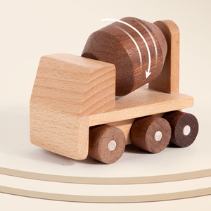 Voiture de police en bois de simulation, excavatrice en béton, camion de pompiers, jouet pour enfants, certifié EN71, matériau MDF - Product Image 4