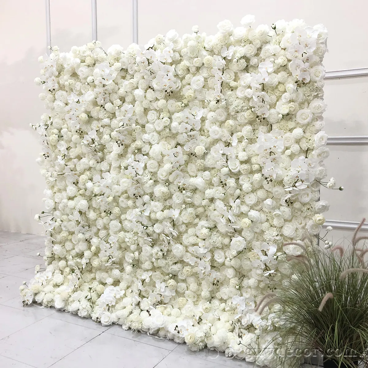 GNW wedding supplier handmade roll up cloth back flower wall flower backdrop flower panel for wedding decoration background