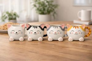 Taza de Café con Diseño de Gato Adorable - 16 oz, Cerámica Hecha a Mano, Regalo para Amantes de los <span class=keywords><strong>Gatos</strong></span>, Apta para Microondas, Congelador y Lavavajillas, Diseño de Gato Naranja - Product Image 5