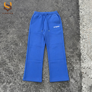 Conjunto de Sudadera con Capucha y Pantalones de Pierna Recta de Felpa Francesa Gruesa con Logotipo Pequeño Personalizado, Corte Holgado, Ropa Deportiva Urbana para Hombre - Product Image 4