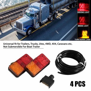 Ensemble de feux arrière LED 12V, lentille rouge ambre, compatible universellement avec les remorques, les camions, les UTEs, les 4x4, les caravanes - Product Image 5