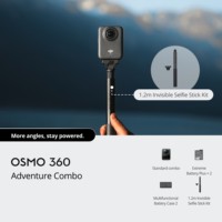 Osmo 360 Combo Original, 8K Natif, Superbe en basse lumière, 360° °   Vidéo avec pixels de 2,4 µm, plage dynamique de 13,5 stops, capture parfaite pour les nuits