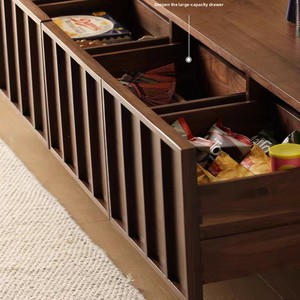 North American <strong>Black</strong> Walnut Solid Wood <strong>TV</strong> Cabinet Ready-to-Use Multifunctional Storage <strong>Unit</strong> for Small Living Rooms Mid-Century - Product Image 3
