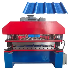 Prensa de tejas de metal totalmente automática Máquina formadora de Tejas Ibr Equipo máquina formadora de rollos de corte eléctrico