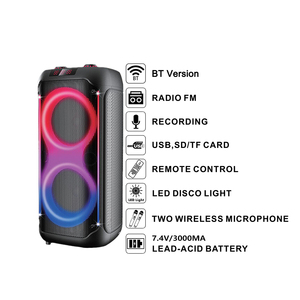ダブル8インチPartyboomポータブルDJプライベートカラオケパーティースピーカーおしゃれなローリングライト付きトロリーPartybox - Product Image 5