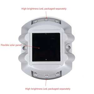 新しいスタイルアルミ防水LEDソーラーパワー猫目マーカーライト半月形半半月交通警告道路スタッド - Product Image 2