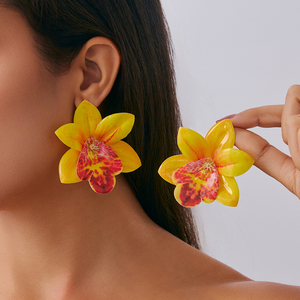 Orecchini da donna in stile bohémien moda estiva in tessuto colorato e collana in filo di cera hawaiana per feste - Product Image 6