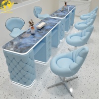 Ensemble table et chaise de manucure capitonnées avec aspirateur intégré, éclairage LED et options de couleurs personnalisées