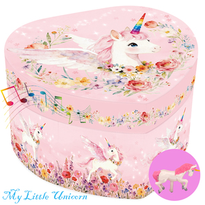 Boîte à musique Jakos Princesse Licorne Cœur Petite Fille Poupée Tournante Décoration Maison Cadeau Mécanisme de Rangement Plastique MDF à Remonter - Product Image 2