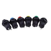 Interrupteur Momentané Bouton Poussoir Interrupteur Rond 1NO1NC Interrupteur OFF-(ON) 1A 250VAC 2 Broches Plastique Trou de Montage 12.5MM