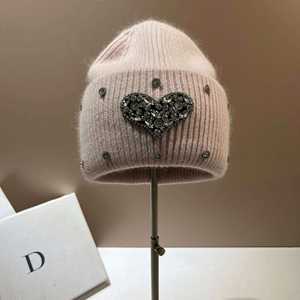 Gorros de Invierno Unisex de Alta Calidad al por Mayor, Gorro de Punto con Pedrería Brillante, Forro de Piel de Conejo, Transpirable e Impermeable para Viajes - Product Image 6