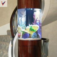 Grandes feuilles de plastique acrylique incurvées rondes brillantes et épaisses transparentes 100W pour les aquariums cylindriques de cuisine extérieure et de salle à manger
