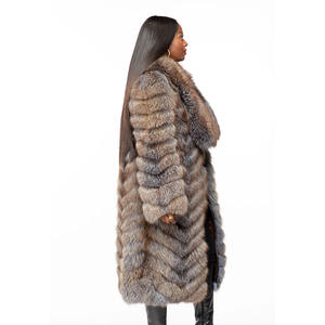 Fabbrica di produzione maniche lunghe abbigliamento da donna in vera pelliccia cappotti invernali per ragazze - Product Image 4