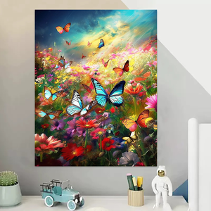 Kits de Pintura por Números <span class=keywords><strong>para</strong></span> Adultos, Kit <span class=keywords><strong>para</strong></span> Principiantes, Mariposas y Flores, Dibujo por Números <span class=keywords><strong>para</strong></span> Decoración del Hogar, Arte de Pared, 40x50cm - Product Image 6