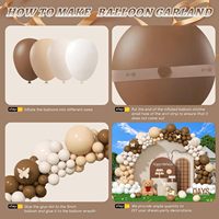 Kit d'arche de ballons personnalisée pour fête, arche de ballons marron pour anniversaire, ours en peluche, fête de naissance, décoration de fête