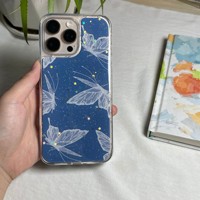 Coque de téléphone magnétique en TPU effet goutte de glace, haute qualité, motif papillon transparent, protection antichoc aux quatre coins pour iPhone 16 Pro
