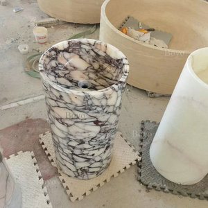 Lavabo de Baño de Piedra Natural Ecológica Moderna Personalizable, Calacatta Viola con Desagüe, Lavabos de Mármol para Hoteles de Lujo - Product Image 3