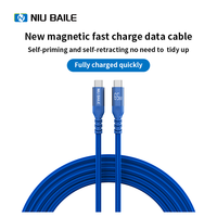 Kabel USB Tipe-C 5A Pengisian Cepat Otomatis Magnetik 1.8m untuk iPhone Android Earphone Smart Watch-Bahan Nilon Termasuk Kotak