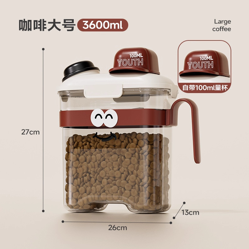 สีน้ำตาลกาแฟ - ขนาดใหญ่ 3600 มล. (ประมาณ 3.2 ชั่ง)