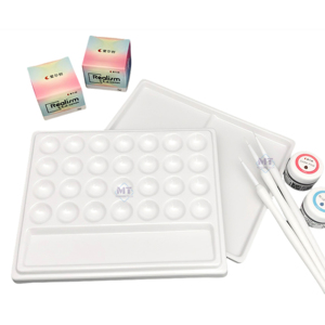 Material acrílico de porcelana para laboratorio Dental, mezcla de riego, placa hidratante, paleta de cerámica de 28 ranuras - Product Image 1