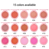Palette de fards à joues multifonctionnelle 15 couleurs en gros pour OEM, végane et sans cruauté, pour le visage et le contour, marque privée