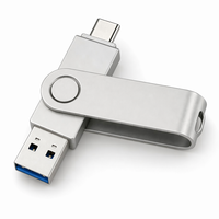 RapiData High Speed 2 in 1 Type-C OTG USB 3.0 Flash Drive Paduan Seng Putar Ganda Dual Drive Memory Stick CE
