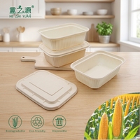 Conteneur alimentaire jetable biodégradable à compartiment unique pour la restauration à emporter, les services de traiteur et l'emballage des repas