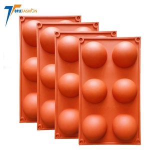 6 semi agujero para hornear de silicona <span class=keywords><strong>molde</strong></span> Chocolate pastel jalea budín jabón hecho a mano cúpula Mousse de forma redonda media esfera - Product Image 5