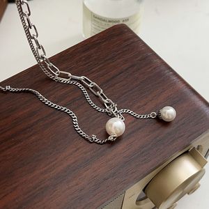 สร้อยคอไข่มุกสองชั้นเงินแท้ S925 เกรด AAA สำหรับผู้หญิง สวมใส่ได้ทุกวัน - Product Image 1