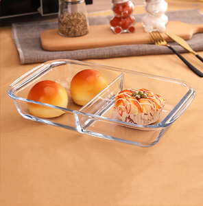 Teglia da Forno Rettangolare in Vetro Borosilicato ad Alta Resistenza al Calore con Manici e Scomparti, 2.2L, per Cucina Domestica - Product Image 2