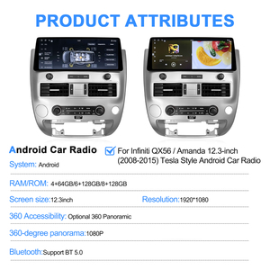 Navihua New for Infiniti QX56 Nissan Armanda Amanda 2008-2015 Car Upgrade 12.3'' <b>Android</b> Multimedia Carplay Auto GPS Radio Unit - Product Image 5