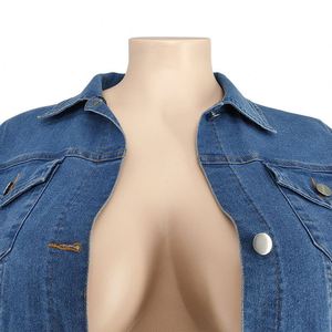 Otoño e Invierno Tallas grandes Ropa de mujer Abrigo de mezclilla de manga larga y conjunto de pantalones de dos piezas apilados - Product Image 6