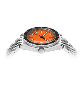 Reloj mecánico automático para hombre de 42mm, reloj de pulsera de acero inoxidable, esfera naranja, cristal de zafiro, resistente al agua hasta 20bar - Product Image 2