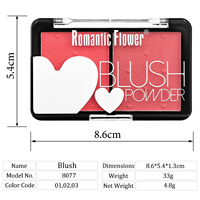 Palette de blush romantique à deux couleurs, haute pigmentation, avec motif cœur en relief, fini mat et crème, pour un teint naturel, maquillage portable double fonction